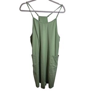 Bette Boutik Causal Sleeveless Spaghetti Strap‎ Romper Pockets Pea Green Size M